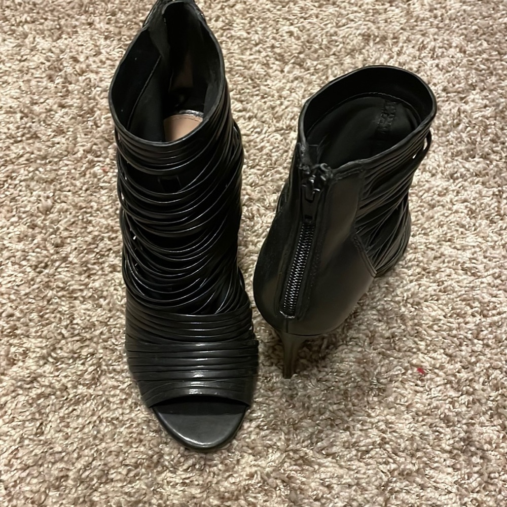 Black BCBG open toe bootie